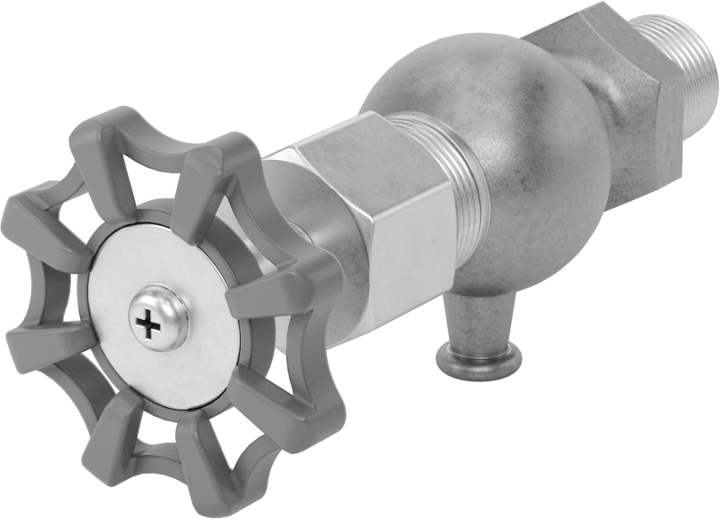 Yüksek Sıcaklık Drenaj Valfi, Alüminyum Tutamak ile, PTFE Conta, 1/2 NPT Erkek Giriş