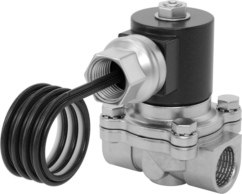 316 Paslanmaz Çelik Gövde Solenoid Açma/Kapama Vanası, Normalde Kapalı, 120V AC, 1/2 NPT Dişi