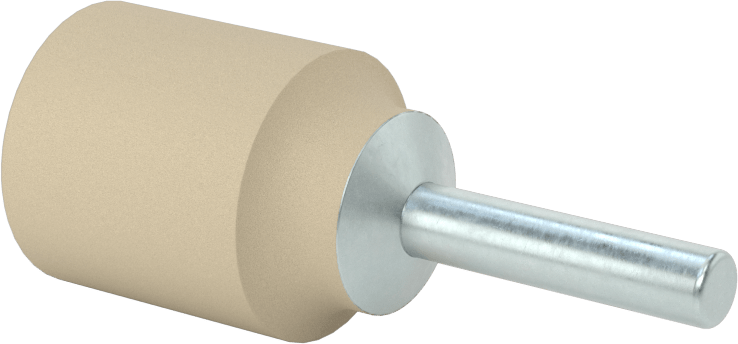 Metaller için Pamuk Laminatlı Taşlama Ucu, 1/4" Şaft Çapı, 1“ Çap x 1” Uzunlukta Başlık, 80 Kum