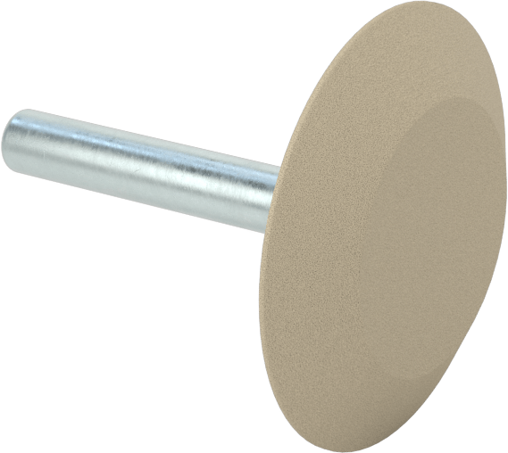 Metaller için Pamuk Laminatlı Taşlama Ucu, 1/4" Şaft Çapı, 1-5/8“ Çap x 3/8” Uzunluklu Başlık, 80 Kum