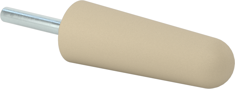 Metaller için Pamuk Laminatlı Taşlama Ucu, 1/4" Şaft Çapı, 1“ Çap x 2-3/4” Uzunluk Konik Baş, 80 Kum