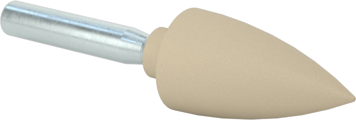 Metaller için Pamuk Laminatlı Taşlama Ucu, 1/4" Şaft Çapı, 11/16“ Çap x 1-1/4” Uzunlukta Başlık, 80 Kum