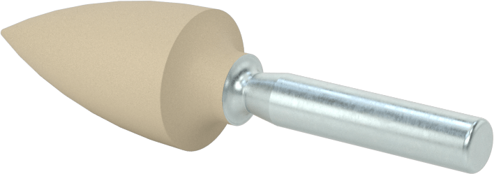 Metaller için Pamuk Laminatlı Taşlama Ucu, 1/4" Şaft Çapı, 11/16“ Çap x 1-1/4” Uzunlukta Başlık, 80 Kum