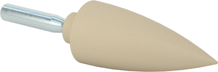 Metaller için Pamuk Laminatlı Taşlama Ucu, 1/4" Şaft Çapı, 7/8“ Çap x 2” Uzunlukta Konik Başlık, 80 Kum