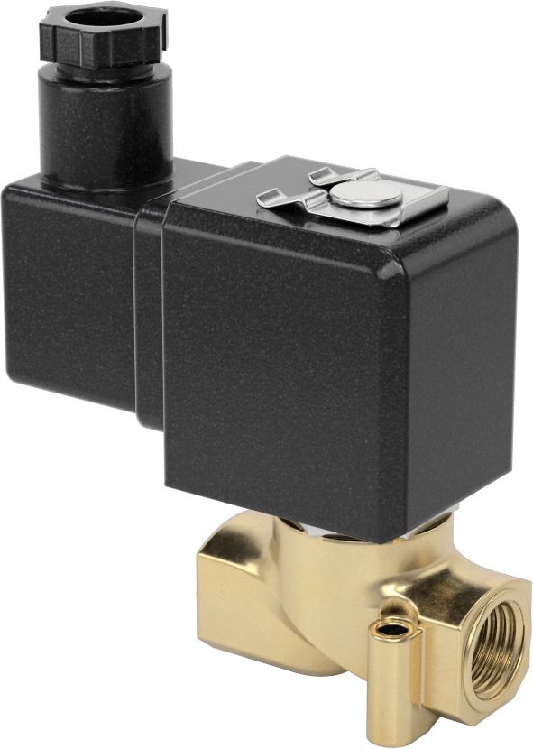 Soğutma Suyu için Kompakt Solenoid Açma/Kapama Valfi, DIN Bağlantılı Pirinç Gövde, 24V AC, 0,35 Cv