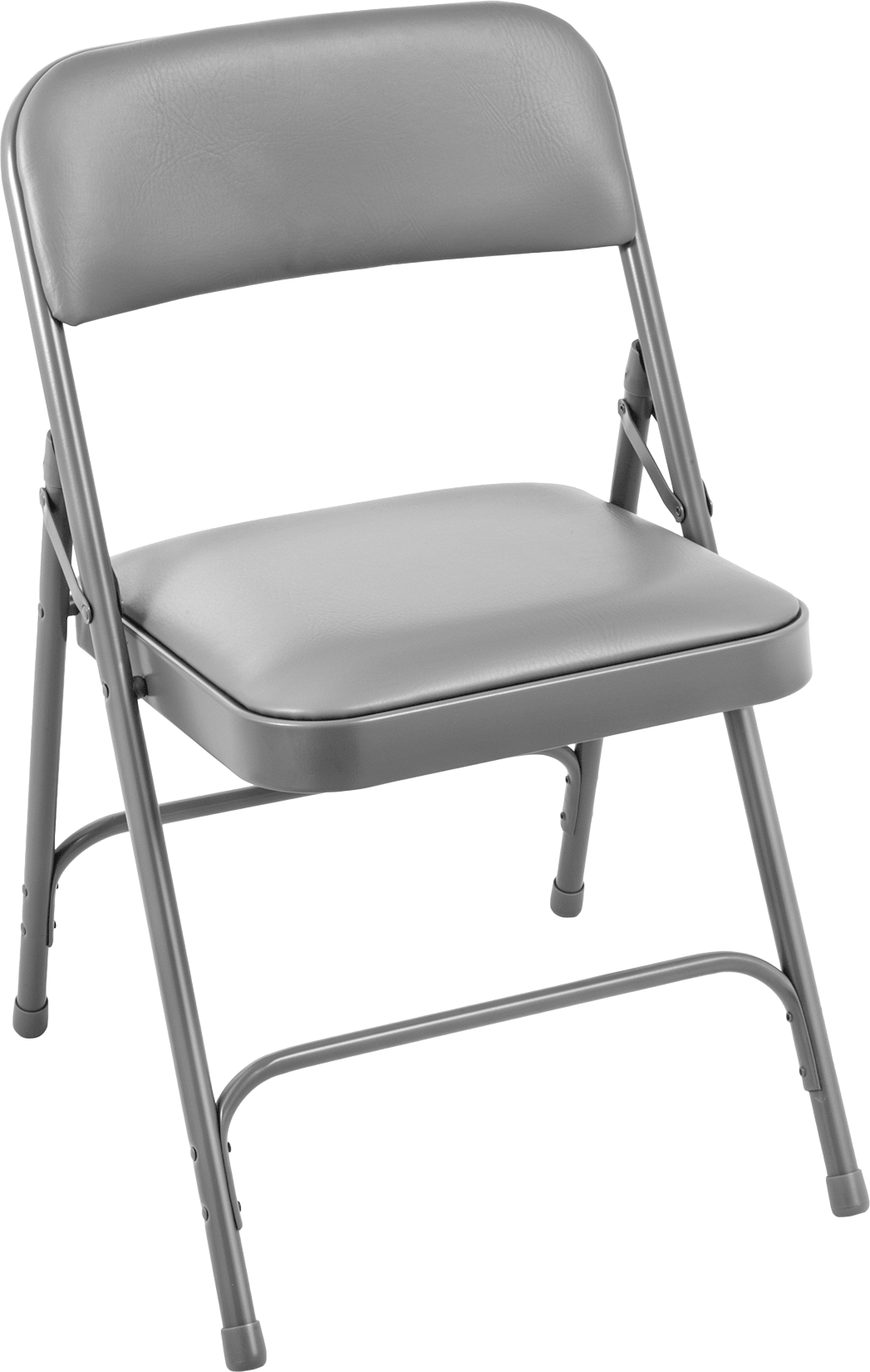 Katlanabilir Sandalye, 18“ yüksekliğinde x 15-3/4” genişliğinde x 16" derinliğinde vinil koltuklu