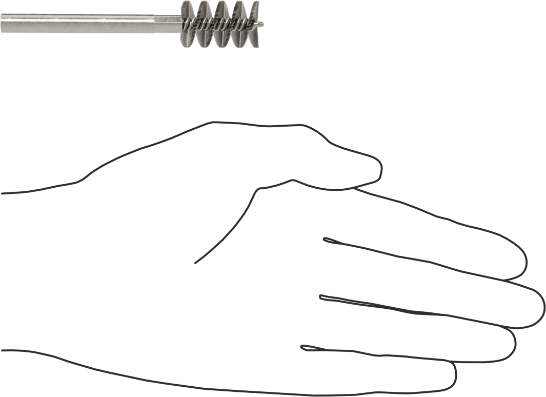 Yuvarlak Şaftlı Çelik Boru Fırçası, 5/8" Fırça Çapı
