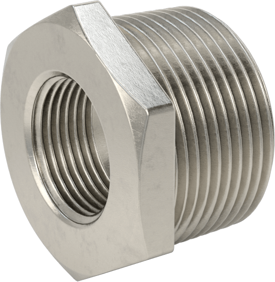 İngiliz Standardı Düşük Basınçlı 304 Paslanmaz Çelik Boru Bağlantı Parçası, 304 Paslanmaz Çelik Burç Adaptörü, 1-1/4 Erkek x 3/4 Dişi BSPT