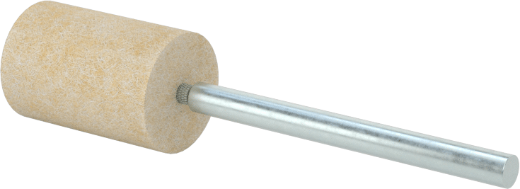 Düz Uçlu Silindir Parlatma Bobini, Sert, 1/2“ Çap x 3/4” Uzun Baş