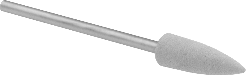 Sentetik Keçe Parlatma Bobi, Yumuşak, Sivri Uçlu Silindir, 1/4“ Çap x 3/4” Uzunlukta Başlık