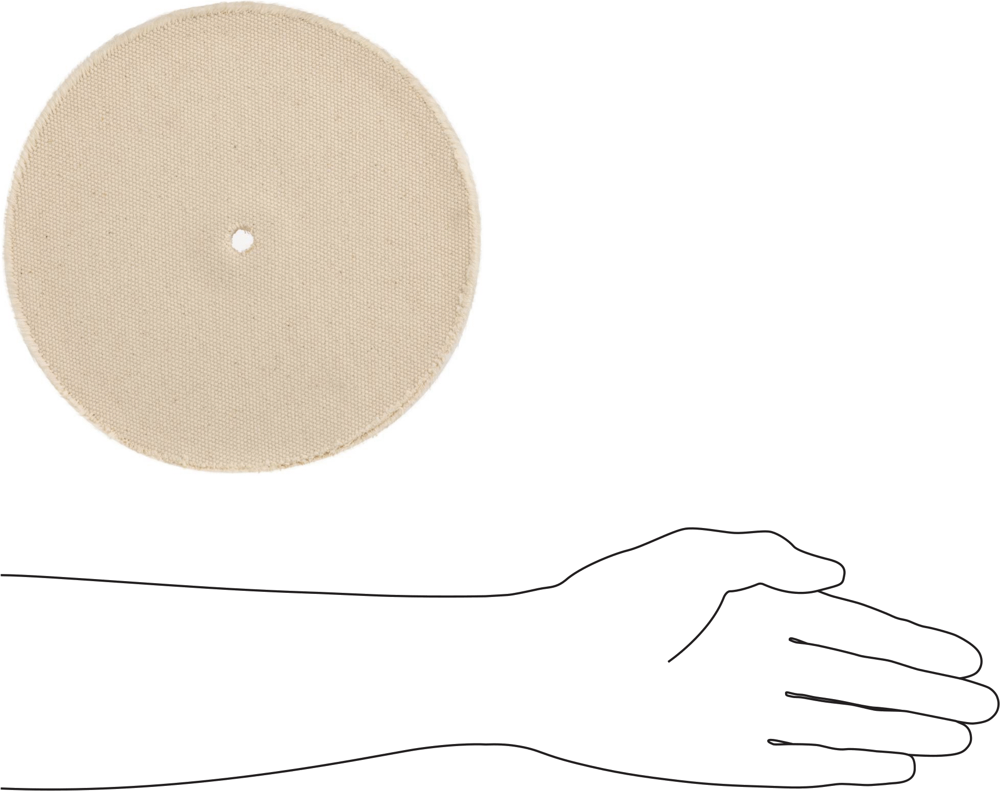 Düz Yüzeyler için Agresif Parlatma Tekerleği, 8“ Çap x 1/2” Kalınlık, 1/2" Mil Deliği