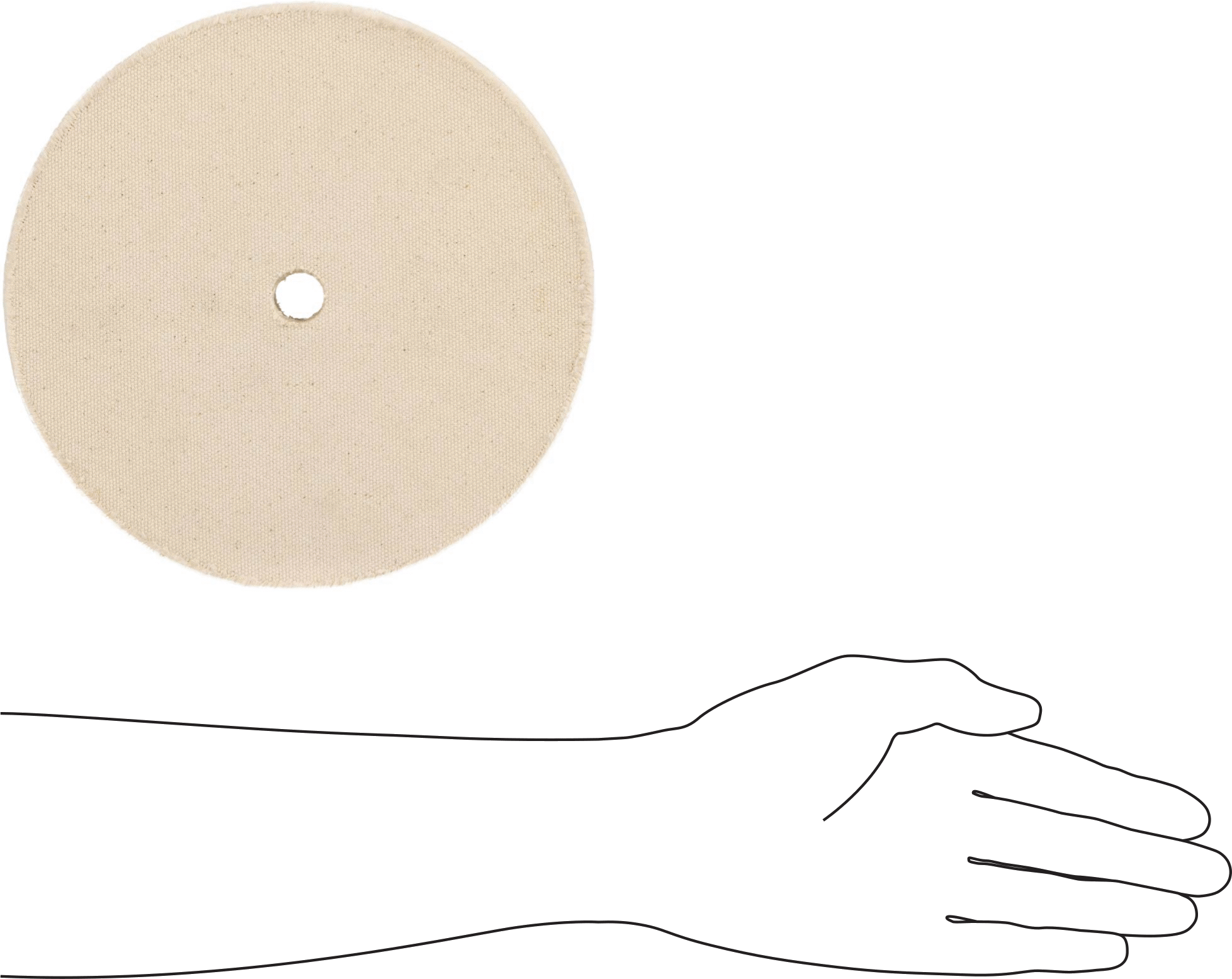 Düz Yüzeyler için Agresif Parlatma Tekerleği, 8“ Çap x 1” Kalınlık, 1/2" Mil Deliği