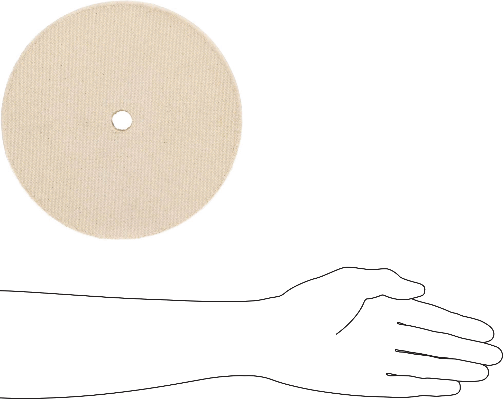 Düz Yüzeyler için Agresif Parlatma Tekerleği, 8“ Çap x 1” Kalınlık, 3/4" Mil Deliği