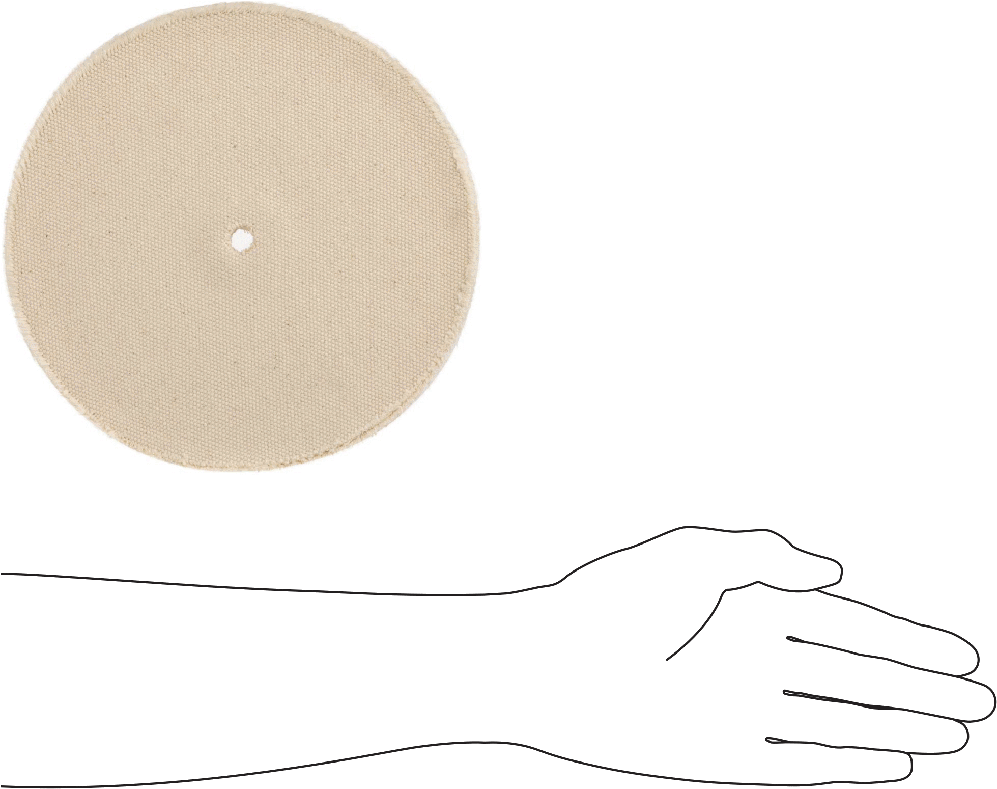 Düz Yüzeyler için Agresif Parlatma Tekerleği, 8“ Çap x 1-1/2” Kalınlık, 1/2" Mil Deliği