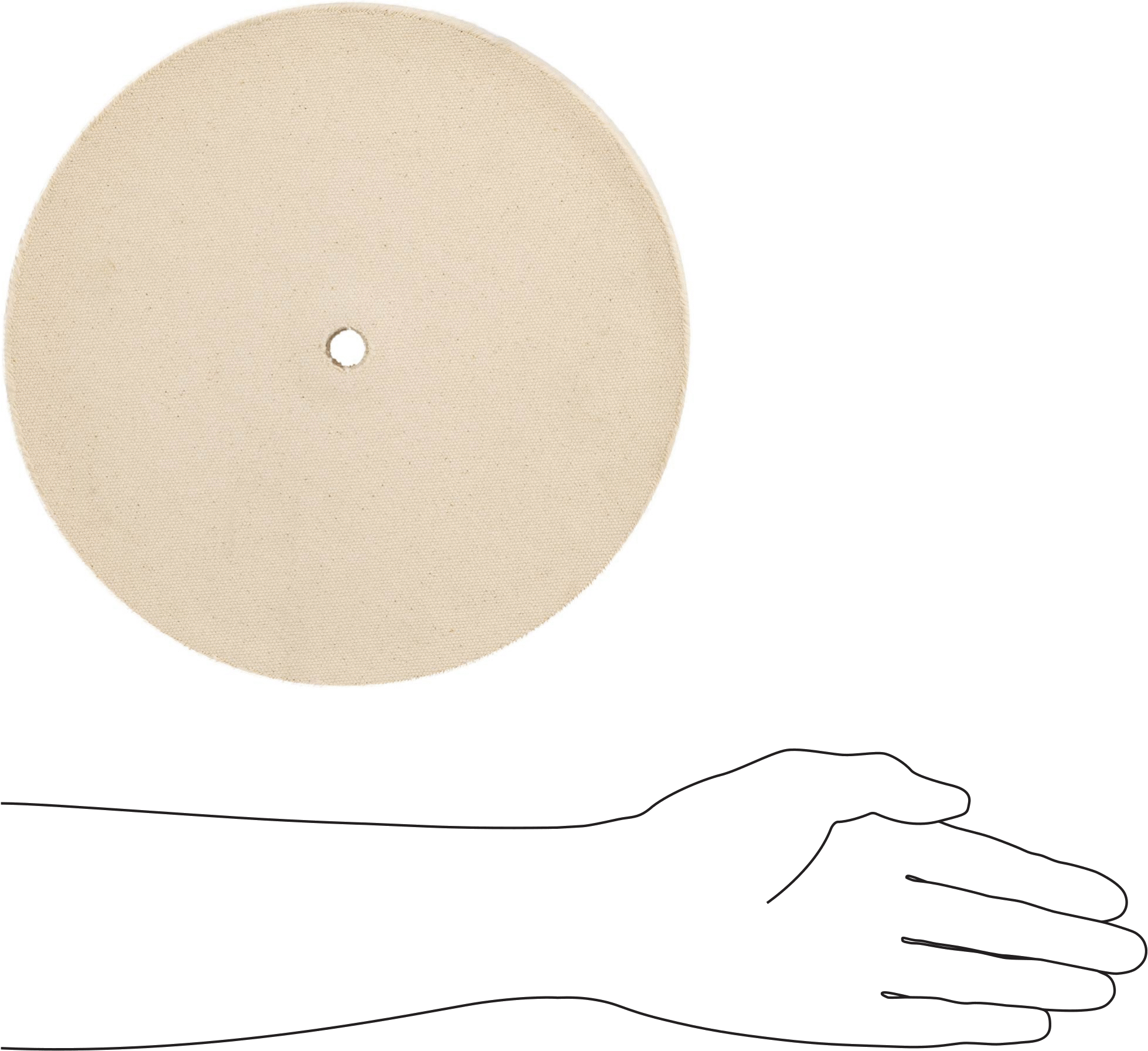 Düz Yüzeyler için Agresif Parlatma Tekerleği, 10“ Çap x 1” Kalınlık, 5/8" Mil Deliği