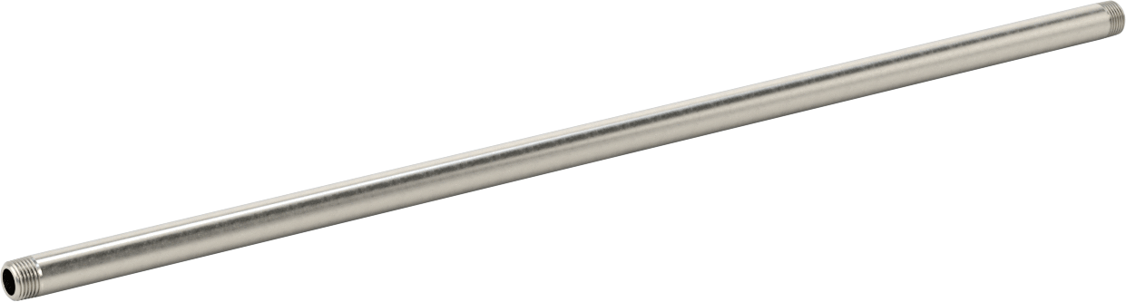 Standart Cidarlı 304/304L Paslanmaz Çelik Boru, Her İki Ucu Dişli, 1/8 Boru Boyutu, 14" Uzunluk