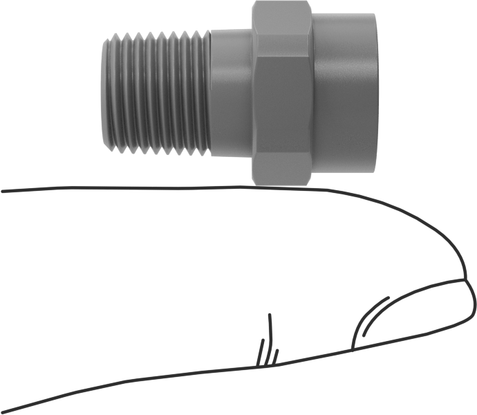 Tam Konik PVDF Plastik Püskürtme Nozulu, 1/8 NPT Erkek, 0.07 gpm @ 10 PSI, 90 Derece Püskürtme Açısı