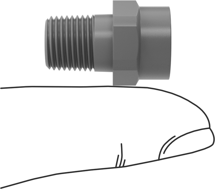 Tam Konik PVDF Plastik Püskürtme Nozulu, 1/8 NPT Erkek, 10 PSI'da 0,1 gpm, 90 Derece Püskürtme Açısı