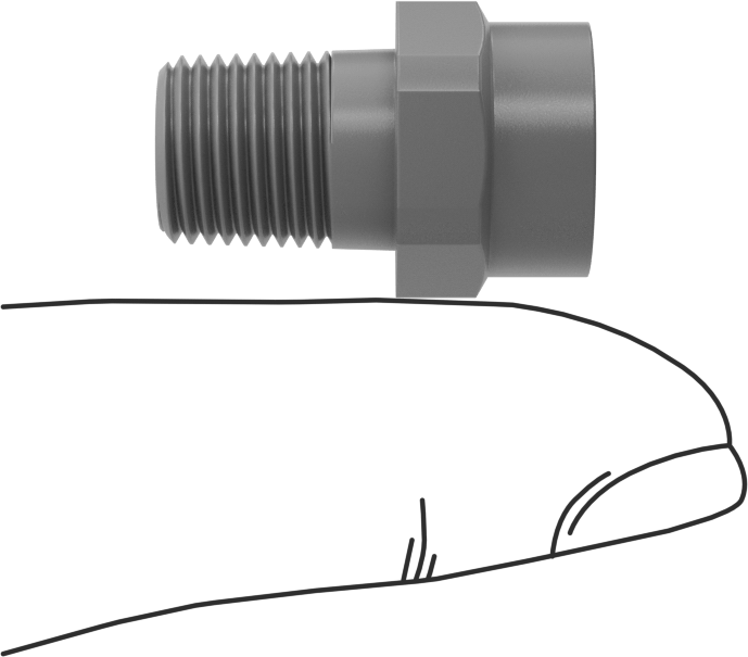 Tam Konik PVDF Plastik Püskürtme Nozulu, 1/8 NPT Erkek, 10 PSI'da 0,1 gpm, 120 Derece Püskürtme Açısı
