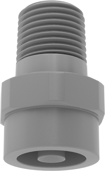 Tam Konik PVDF Plastik Püskürtme Nozulu, 1/8 NPT Erkek, 0,3 gpm 10 PSI'da, 90 Derece Püskürtme Açısı