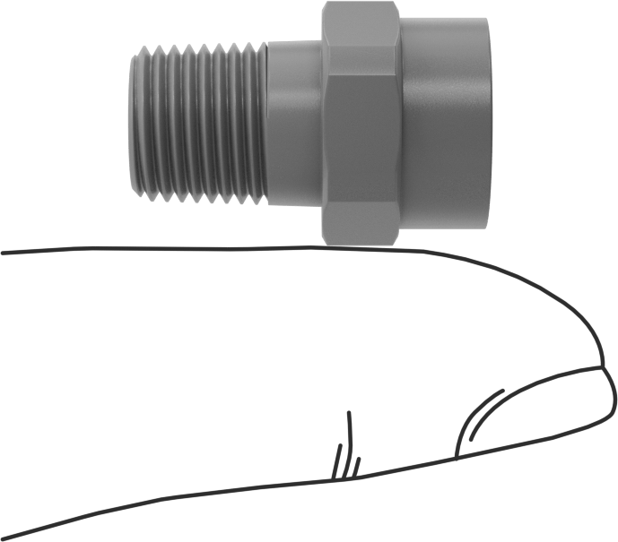 Tam Konik PVDF Plastik Püskürtme Nozulu, 1/8 NPT Erkek, 0,3 gpm 10 PSI'da, 90 Derece Püskürtme Açısı