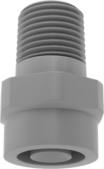 Tam Konik PVDF Plastik Püskürtme Nozulu, 1/8 NPT Erkek, 0,3 gpm 10 PSI'da, 120 Derece Püskürtme Açısı
