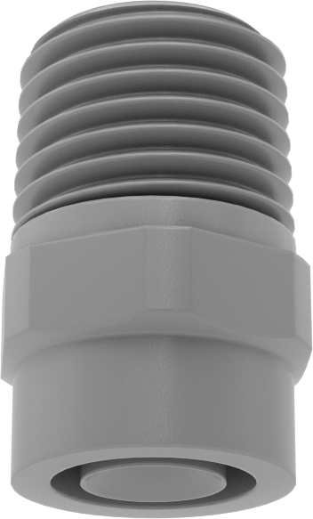 Tam Konik PVDF Plastik Püskürtme Nozulu, 1/4 NPT Erkek, 10 PSI'da 0,6 gpm, 120 Derece Püskürtme Açısı