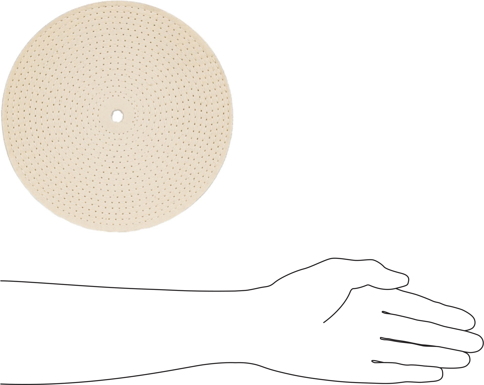 Düz Yüzeyler için Parlatma Tekerleği, 10“ Çap x 1/2” Kalınlık, 5/8" Mil Deliği