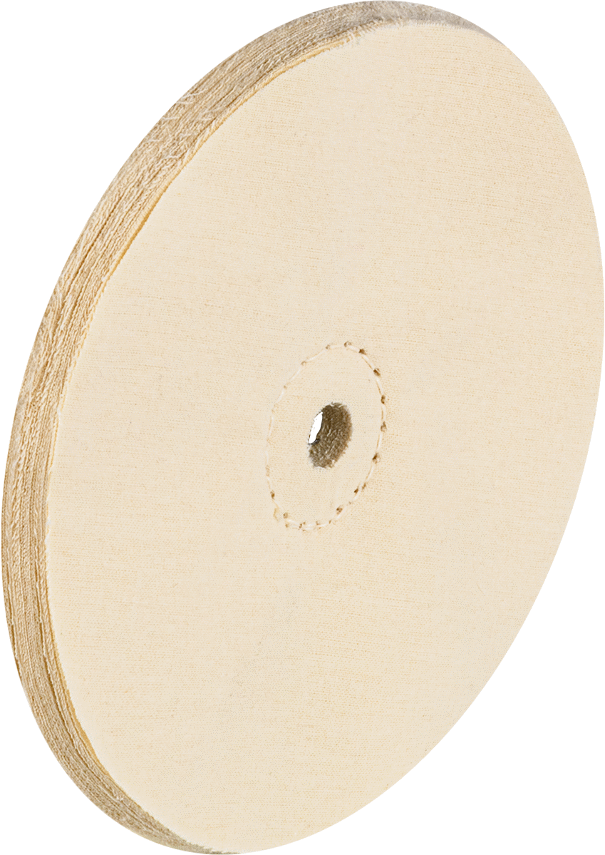 Kavisli Yüzeyler için Parlatma Tekerleği, Düz Mil için, 6" Çap, 1/2" Mil Deliği Çapı
