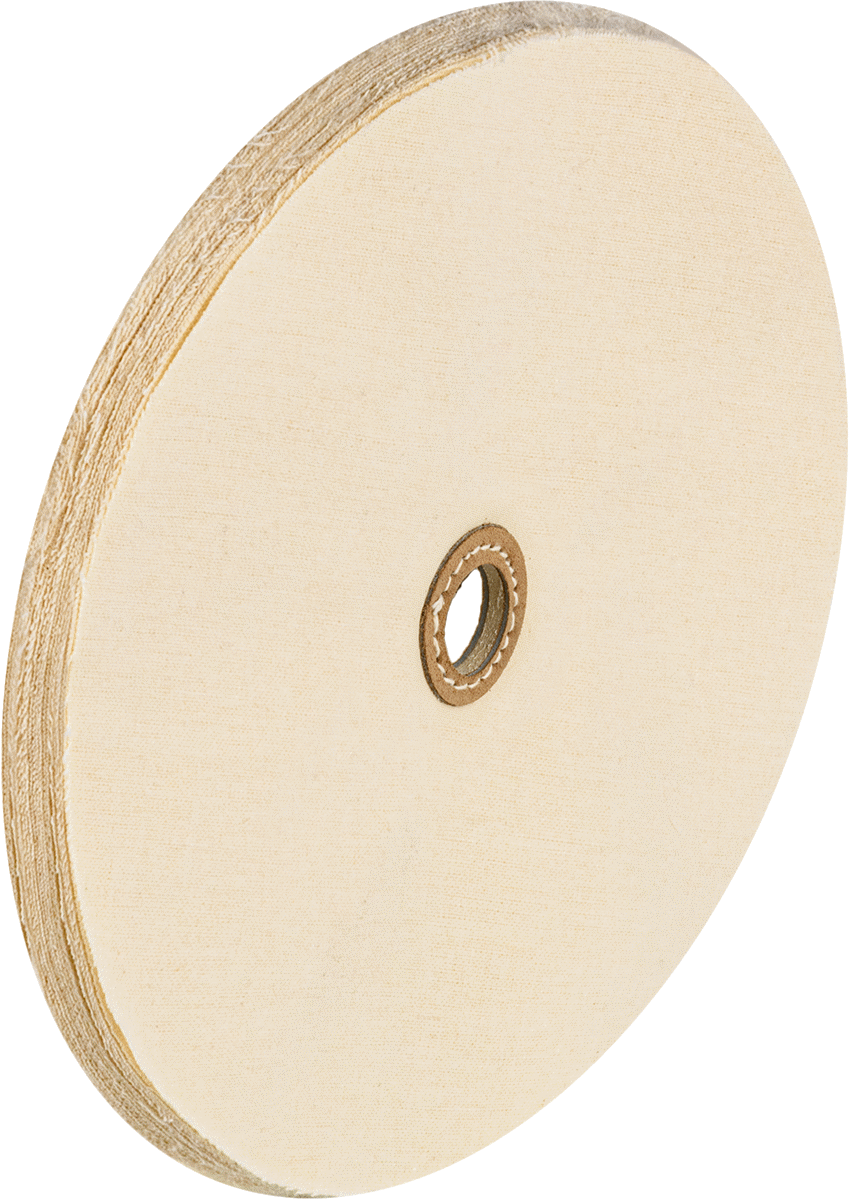 Kavisli Yüzeyler için Parlatma Tekerleği, Düz Mil için, 12" Çap, 1-1/4" Mil Deliği Çapı