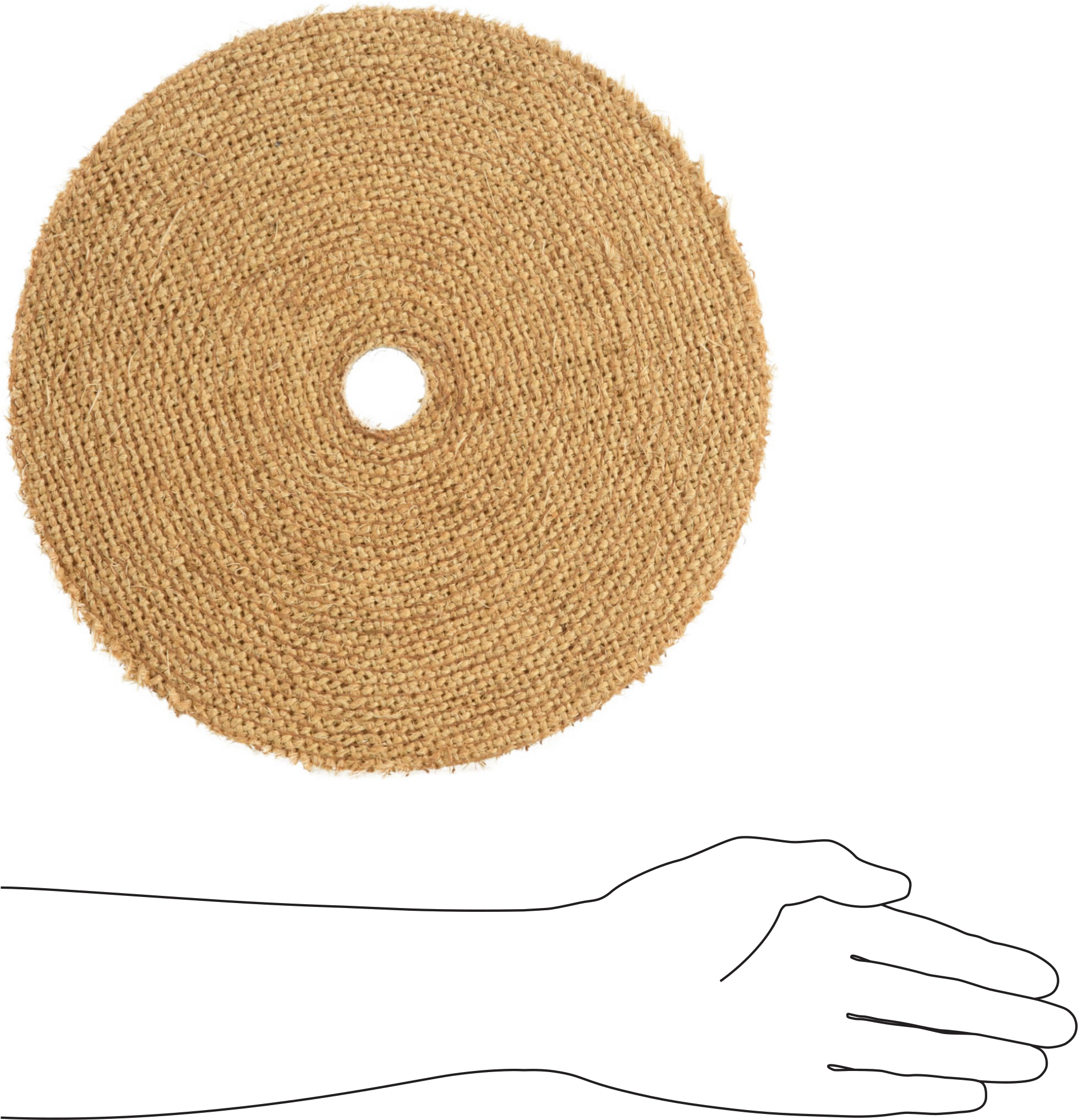 Düz Sert Metal Yüzeyler için Parlatma Tekerleği, Agresif, 12“ Çap x 3/8” Kalınlık, 1-1/4" Mil Deliği