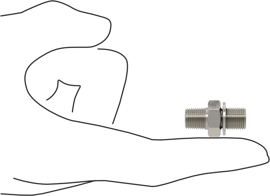 Aşırı Basınçlı 316 Paslanmaz Çelik Dişli Boru Bağlantı Elemanı, Düz Adaptör, 1/8 BSPP Erkek x 1/8 BSPT Erkek