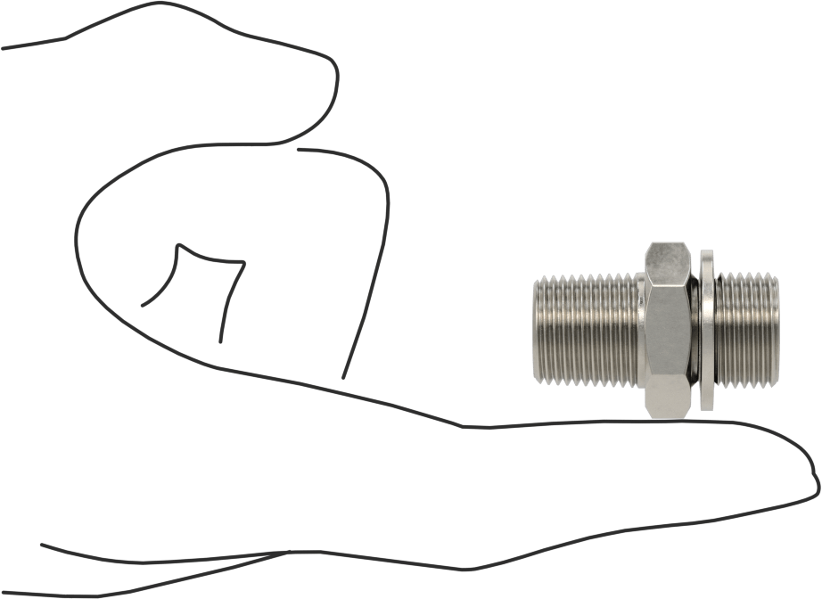 Aşırı Basınçlı 316 Paslanmaz Çelik Dişli Boru Bağlantı Elemanı, Düz Adaptör, 3/8 BSPP Erkek x 3/8 BSPT Erkek