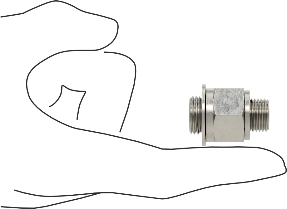 Aşırı Basınçlı 316 Paslanmaz Çelik Dişli Boru Bağlantı Elemanı, Düz Adaptör, 1/4 BSPP Erkek, M16 x 1,5 mm Erkek