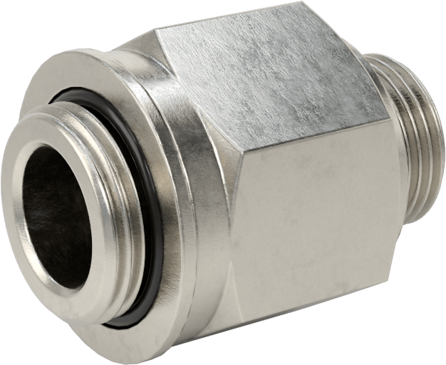 Aşırı Basınçlı 316 Paslanmaz Çelik Dişli Boru Bağlantı Elemanı, Düz Adaptör, 3/8 BSPP Erkek, M20 x 1,5 mm Erkek