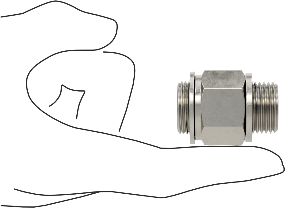 Aşırı Basınçlı 316 Paslanmaz Çelik Dişli Boru Bağlantı Elemanı, Düz Adaptör, 1/2 BSPP Erkek, M22 x 1,5 mm Erkek