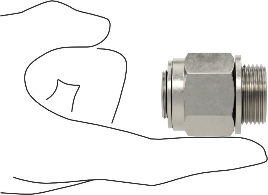 Aşırı Basınçlı 316 Paslanmaz Çelik Dişli Boru Bağlantı Elemanı, Düz Adaptör, 3/4 BSPP Erkek, M22 x 1,5 mm Erkek