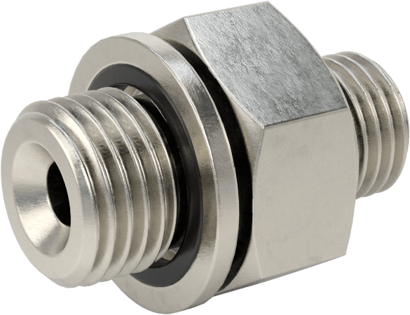 Aşırı Basınçlı 316 Paslanmaz Çelik Dişli Boru Bağlantı Elemanı, Adaptör, 7/16"-20 UN/UNF Dişli Erkek x 1/4 BSPP Erkek