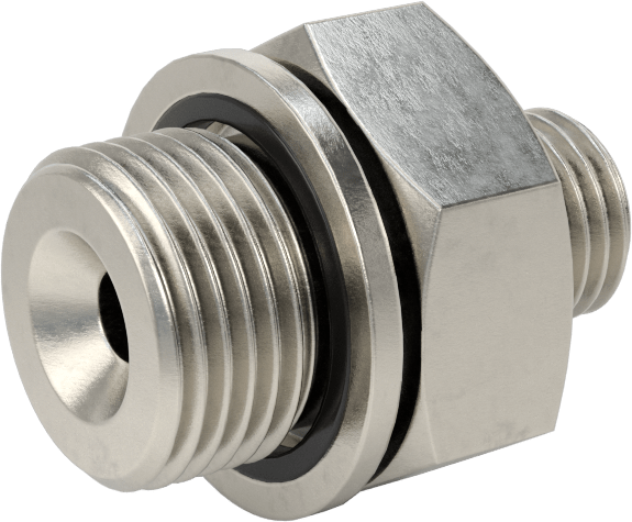 Aşırı Basınçlı 316 Paslanmaz Çelik Dişli Boru Bağlantı Elemanı, Adaptör, 7/16"-20 UN/UNF Diş Erkek x 3/8 BSPP Erkek