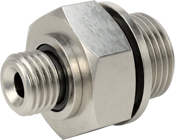 Aşırı Basınçlı 316 Paslanmaz Çelik Dişli Boru Bağlantı Elemanı, Adaptör, 7/16"-20 UN/UNF Diş Erkek x 3/8 BSPP Erkek