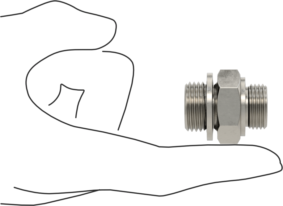 Aşırı Basınçlı 316 Paslanmaz Çelik Dişli Boru Bağlantı Elemanı, Adaptör, 3/4"-16 UN/UNF Erkek x 1/2 BSPP Erkek