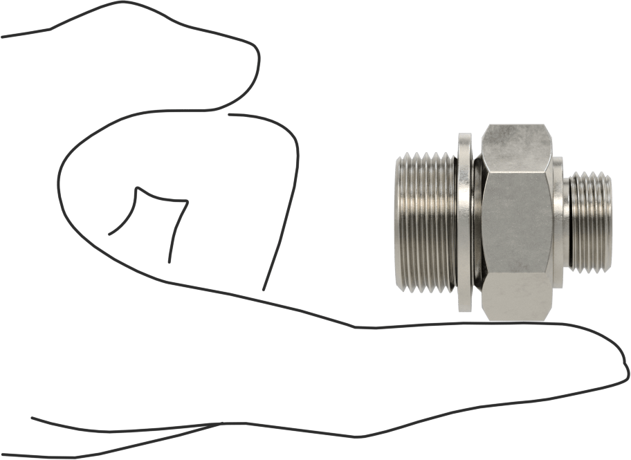 Aşırı Basınçlı 316 Paslanmaz Çelik Dişli Boru Bağlantı Elemanı, Adaptör, 3/4"-16 UN/UNF Erkek x 3/4 BSPP Erkek