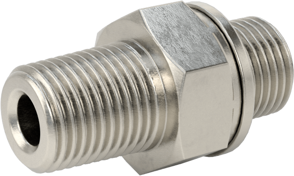 Aşırı Basınçlı 316 Paslanmaz Çelik Dişli Boru Bağlantı Elemanı, Düz Adaptör, 1/8 NPT Erkek x 1/8 BSPP Erkek