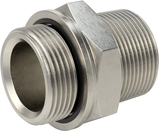 Aşırı Basınçlı 316 Paslanmaz Çelik Dişli Boru Bağlantı Elemanı, Düz Adaptör, 1-1/4 NPT Erkek x 1-1/4 BSPP Erkek