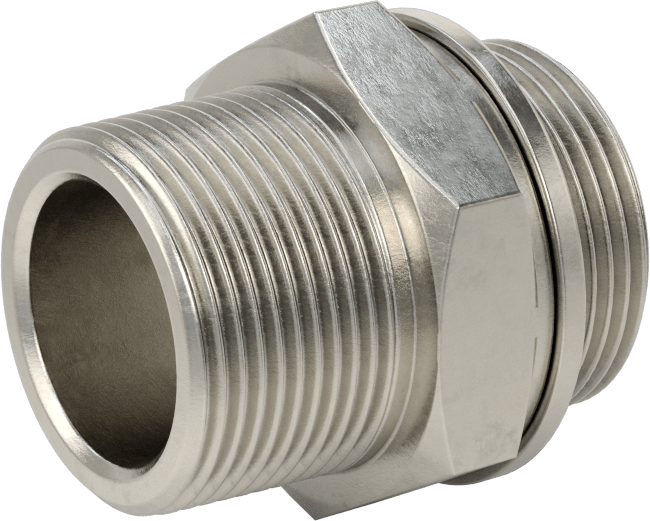 Aşırı Basınçlı 316 Paslanmaz Çelik Dişli Boru Bağlantı Elemanı, Düz Adaptör, 1-1/4 NPT Erkek x 1-1/4 BSPP Erkek
