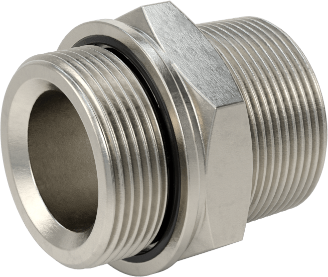 Aşırı Basınçlı 316 Paslanmaz Çelik Dişli Boru Bağlantı Elemanı, Düz Adaptör, 1-1/2 NPT Erkek x 1-1/2 BSPP Erkek