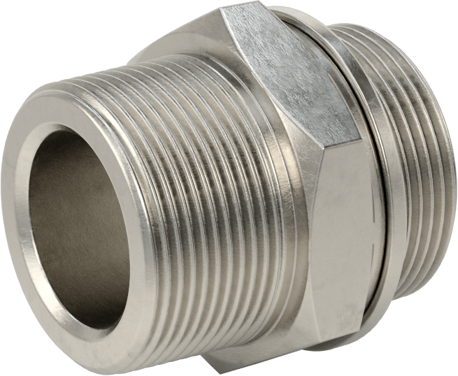 Aşırı Basınçlı 316 Paslanmaz Çelik Dişli Boru Bağlantı Elemanı, Düz Adaptör, 1-1/2 NPT Erkek x 1-1/2 BSPP Erkek