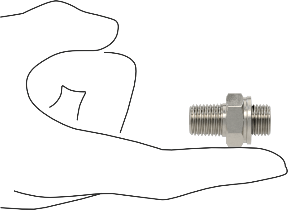 Aşırı Basınçlı 316 Paslanmaz Çelik Dişli Boru Bağlantı Elemanı, Düz Adaptör, 1/4 NPT Erkek x 1/4 BSPP Erkek