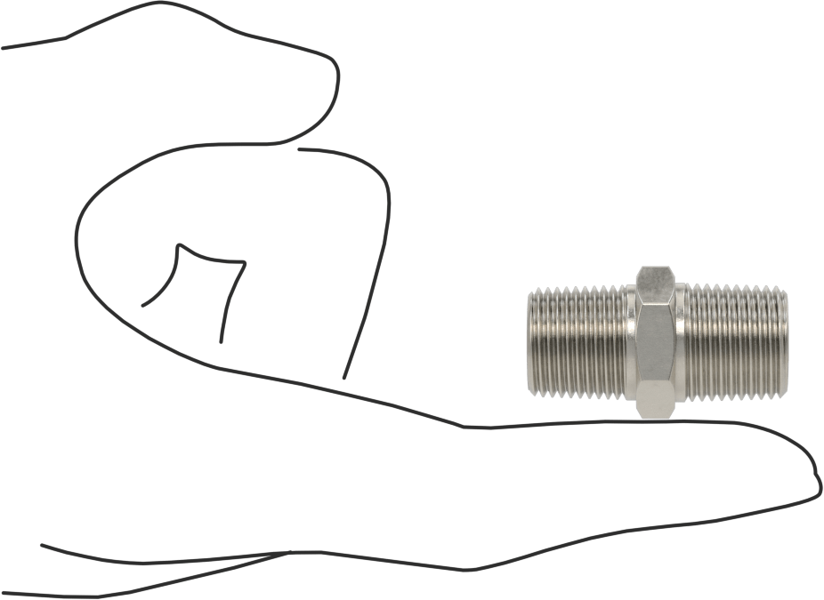 Aşırı Basınçlı 316 Paslanmaz Çelik Dişli Boru Bağlantı Elemanı, Düz Adaptör, 3/8 NPT Erkek x 3/8 BSPT Erkek