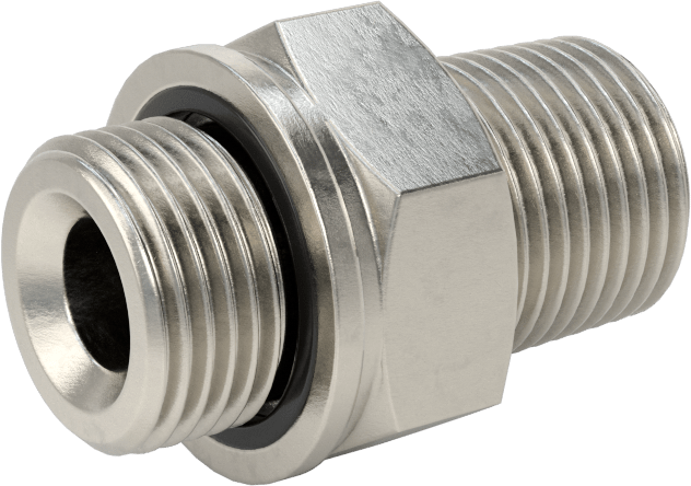 Aşırı Basınçlı 316 Paslanmaz Çelik Dişli Boru Bağlantı Elemanı, Düz Adaptör, 3/8 NPT Erkek x 3/8 BSPP Erkek